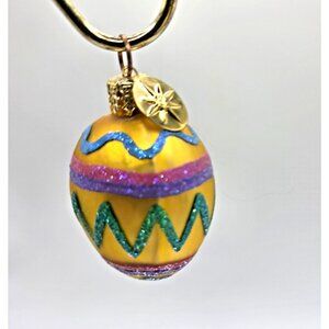 Christopher Radko Ornament Easter Egg Dreams Yellow Little Gems 2" Glass